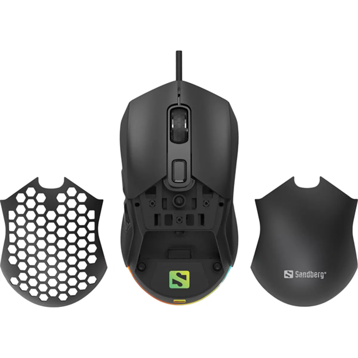 Sandberg 640-28 FlexCover 6D gamer egér Cserélhető felső burkolat DPI 800-12800 USB 2.0 1,5 m fonott kábel Huano kapcsoló #4