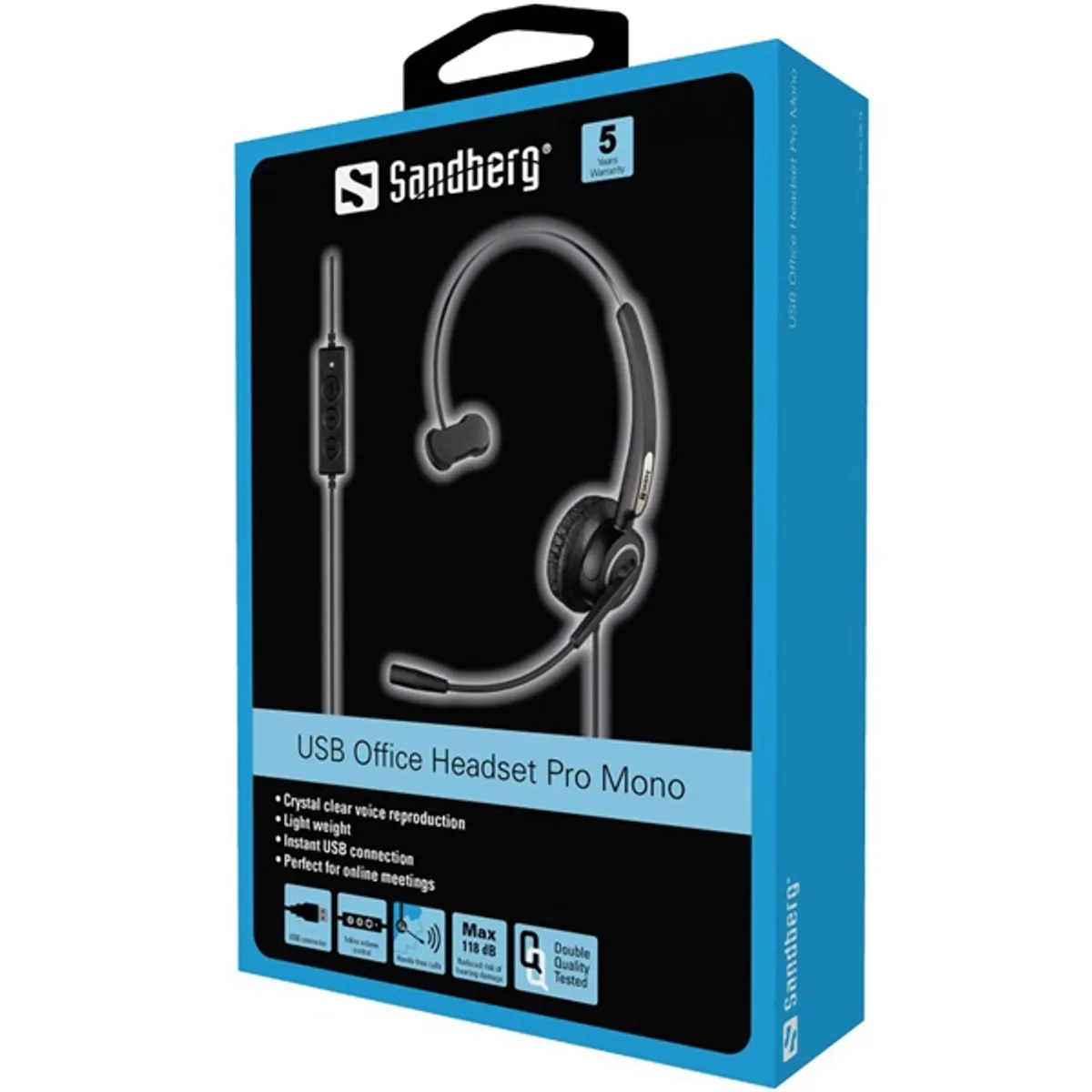 Sandberg 126-14 Usb Office Headset Pro Mono 2,1 m 30 mm mikrofon egyirányú #3