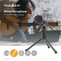NEDIS MICTJ100BK asztali mikrofon USB-tápellátás 3,5 mm csatlakozás mindenirányú frekvencia 50 Hz-16 kHz impedancia 2200 ohm fekete #5