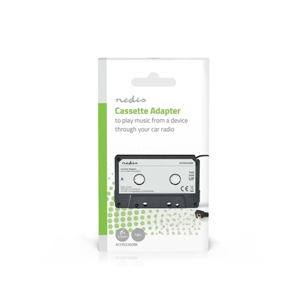 NEDIS ACON2200BK kazettaadapter autós magnóhoz 3,5 mm kimenet 1 m fekete ABS #3