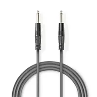 NEDIS COTH23000GY15 2 x 6,35 mm mono jack kábel PVC burkolat, nikkelezett, présöntött cink csatlakozó, rugalmas, 1.5 m #2