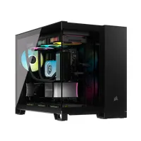 CORSAIR CC-9011267-WW 2500X iCUE link micro-atx duálkamrás edzett üveg fekete táp nélküli