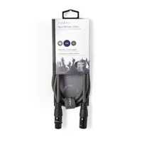 NEDIS COTH15012GY15 DMX adapter kábel, XLR 3 tűs dugó, XLR 3 tűs anya, nikkelezett, 1,5 m, kerek, PVC, sötétszürke #3