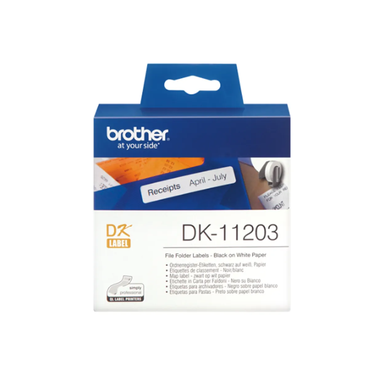 Brother DK11203 címke tekercs fehér alapon fekete 300 címke #1