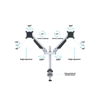 Multibrackets 7350022737198 M VESA Gas Lift Arm Dual ezüst 15-32" 75x75 100x100 dönthető 75-45 forgatható 90 teherbírás 10 kg #10