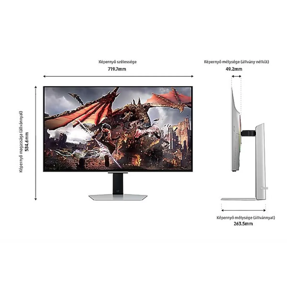 SMG MON LS32DG802SUXDU OLED játékmonitor 32" 3840x2160 240 Hz 0,03 ms HDR 1000000:1 #5