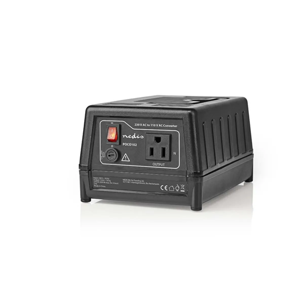 Nedis POCO102 feszültségátalakító 230 V AC - 110 V AC 270 W földelt USA kimenet asztali kivitel fogantyúval #5