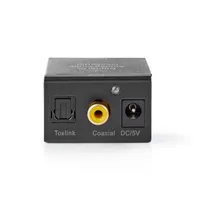 Nedis ACON2510BK digitális audiokonverter TosLink bemenet RCA digitális bemenet 3,5 mm kimenet 2x RCA kimenet integrált erősítő 24 bit 96 kHz