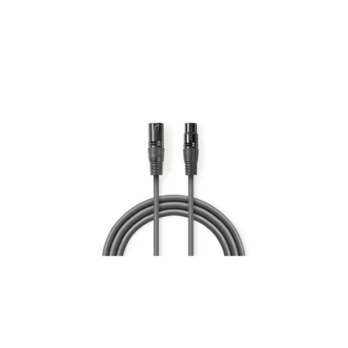 Nedis COTG15012GY150 DMX kábel XLR 3 tűs apa XLR 3 tűs anya Nikkelezett 15,0 m sötétszür #1