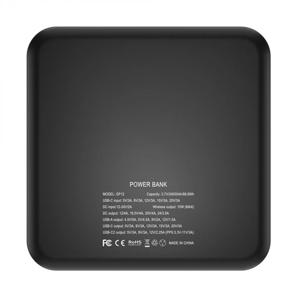 NEWELL NL2680 GP12 powerbank 24000 mAh PD60W 10W vezeték nélküli töltés 8 adapter LED kijelző #2