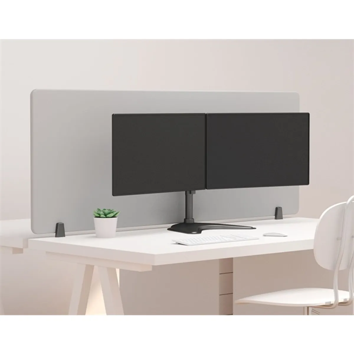 MULTIBRACKETS 7350073733330 M Deskstand Basic Dual 15-27" fekete 75x75 100x100 mm, 8 kg, magasság 100-450 mm, tilt 45 fok, forgó 360 fok #6