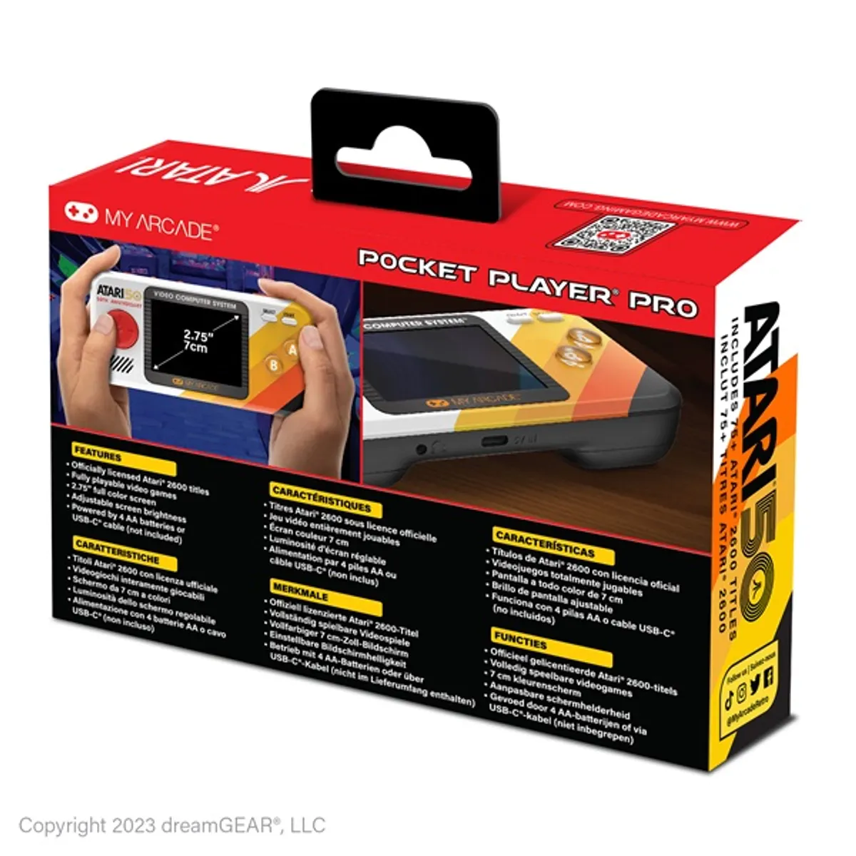 My Arcade DGUNL-7015 Pocket Player Pro 2.75" képernyő 100 beépített játék licencelt Atari 2600 #2