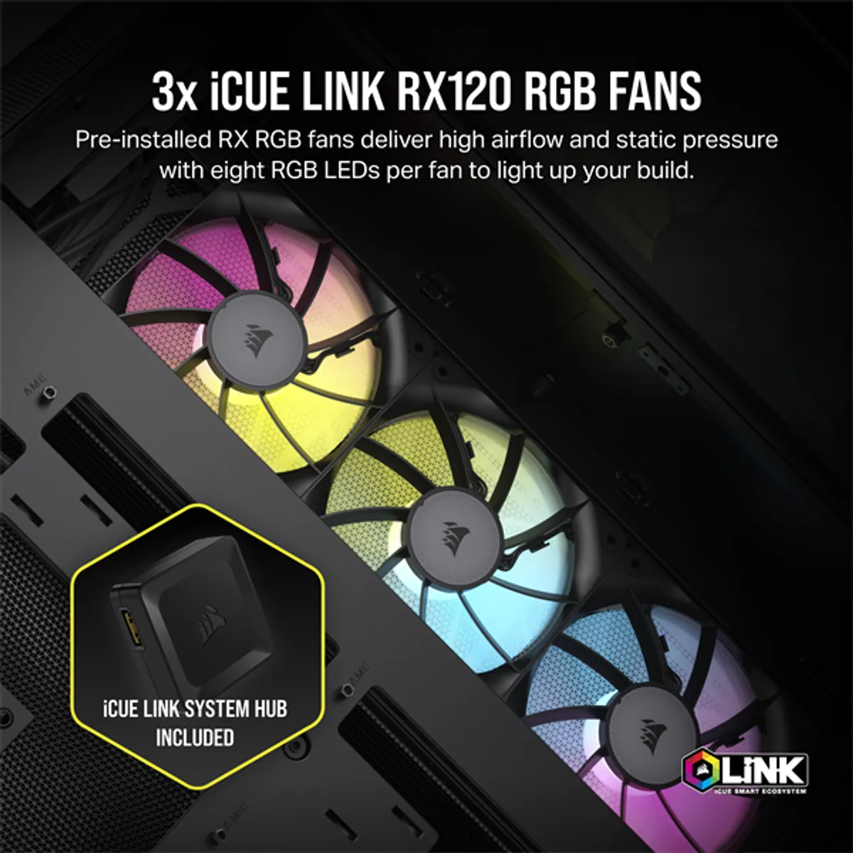Corsair CC-9011269-WW 6500X RGB iCUE LINK edzett üveg fekete tápegység nélkül #6