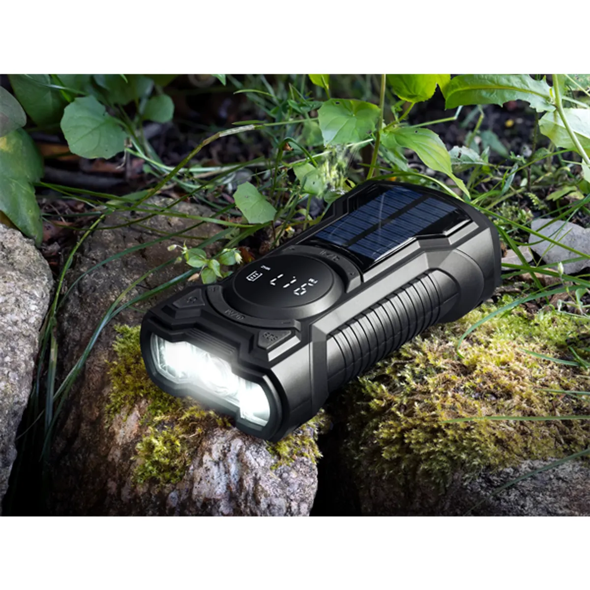 SANDBERG 421-03 Survivor radio all-in-1 5000 mAh powerbank AM FM bluetooth hangszóró napelemes töltés és kézi hajtás #8