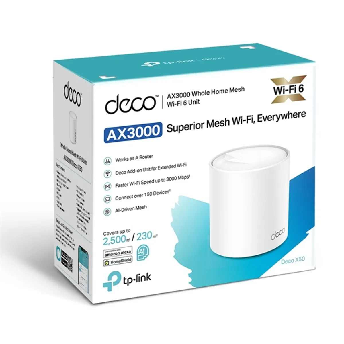 TP-LINK DECO X50 1-PACK Deco X50 AX3000 2,4 GHz és 5 GHz WiFi 6 3 gigabit port Rejtett SSID #2