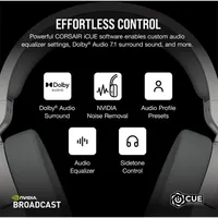 Corsair CA-9011281-EU HS55 Vezeték nélküli játékfejhallgató fehér 2,4 GHz Bluetooth Dolby 7.1 #6