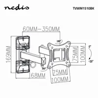 NEDIS TVWM1510BK fali tv-konzol 13"-27" 75x75 100x100 #6