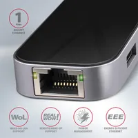 AXAGON HMC-6GL 6 az 1-ben USB-C dokkoló 3x USB 3.2 Gen1 HDMI 4K30 RJ-45 Gigabit PD #3