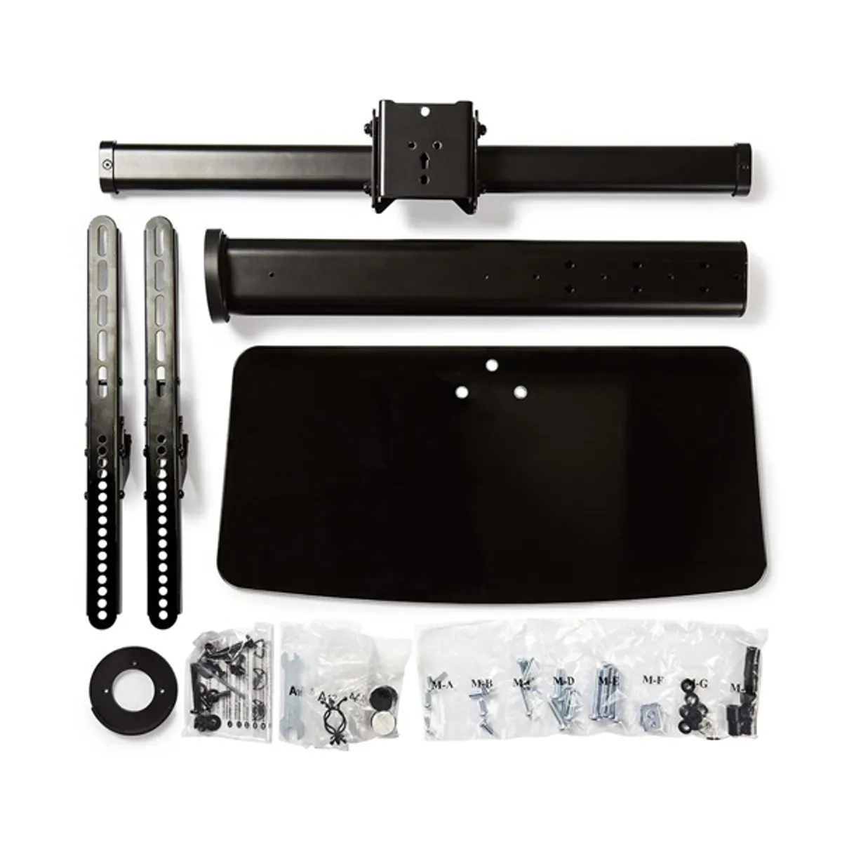 Nedis TVSM2330BK asztali tv-állvány 32"-65" VESA 200x100-600x400 forgatható dönthető -10-+5 fok edzett üveglap 8 mm #4