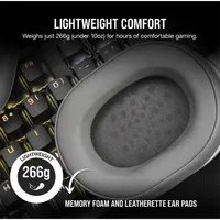 Corsair CA-9011281-EU HS55 Vezeték nélküli játékfejhallgató fehér 2,4 GHz Bluetooth Dolby 7.1 #4
