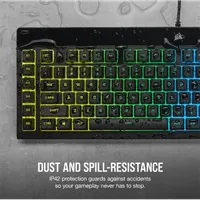 Corsair CH-9226765-NA K55 RGB Pro 5 zónás RGB háttérvilágítás IP42 por- és fröccsenésálló Levehető csuklótámasz 6 makrógomb #4