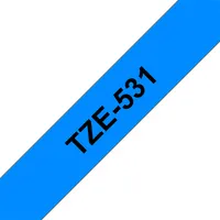 BROTHER TZE531 laminált címkéző szalag 12mm 8m kék alapon fekete #1