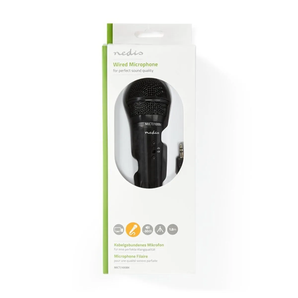 NEDIS MICTJ100BK asztali mikrofon USB-tápellátás 3,5 mm csatlakozás mindenirányú frekvencia 50 Hz-16 kHz impedancia 2200 ohm fekete #6