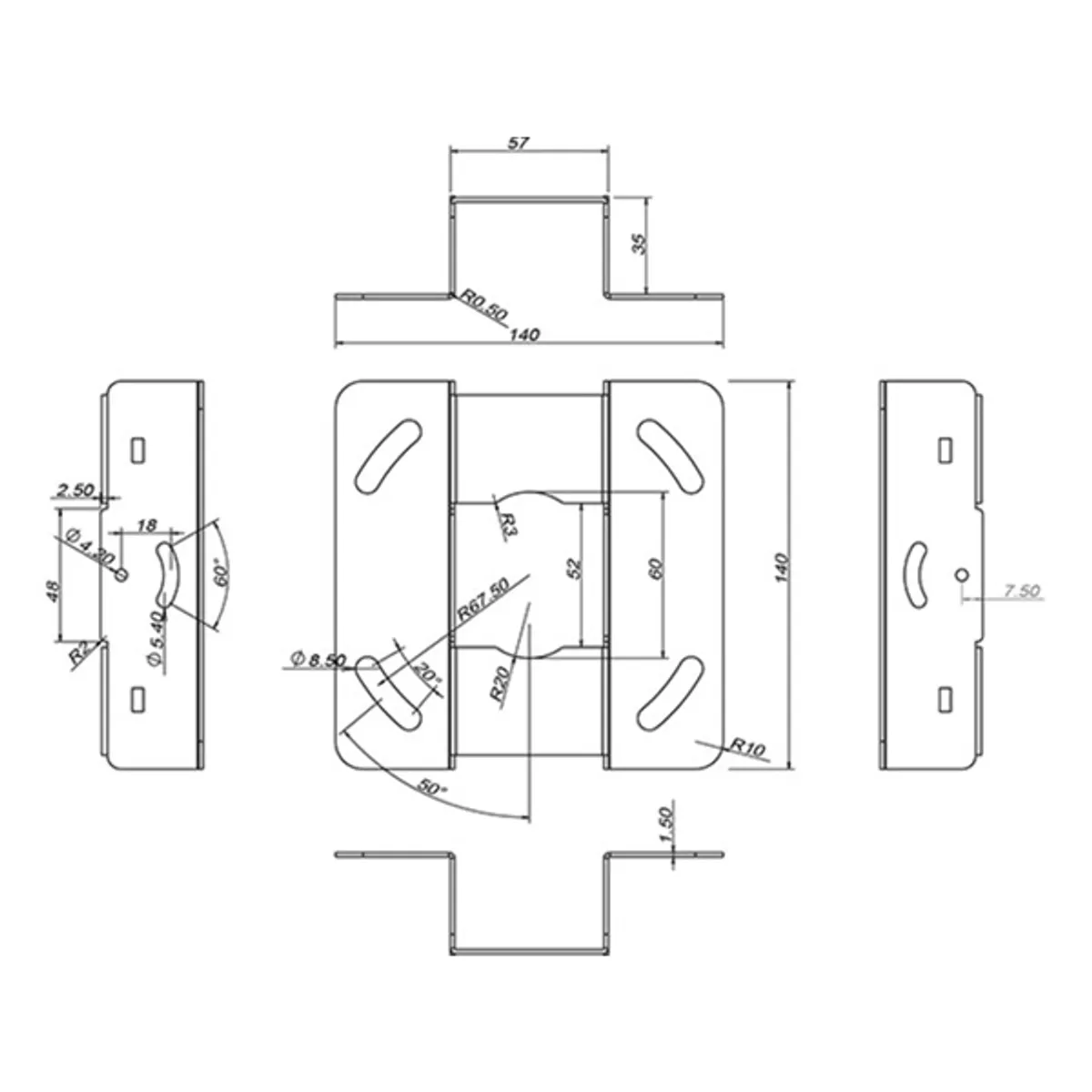 MULTIBRACKETS 7350073733149 M univerzális projektor mennyezeti tartó 300-480 mm fehér finomhangolással #4