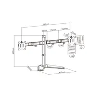Whiteshark GMS-3206 Tutankhamun asztali dupla monitor-tartó 17"-32" 100x100mm VESA #6