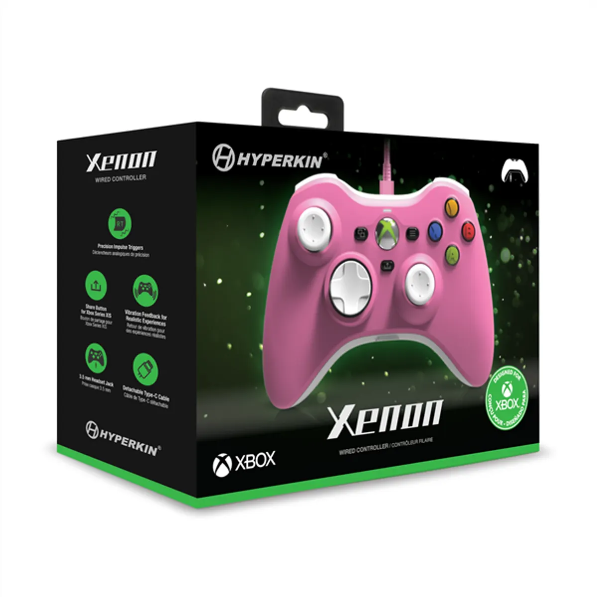Hyperkin M01368-PI Xenon vezetékes kontroller Xbox Series X S One Windows 11 rózsaszín #2