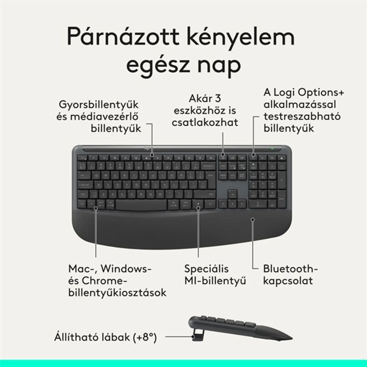 Logitech 920-014162 MK880 Signature Comfort Plus graphite vezeték nélküli háttérvilágítás #2