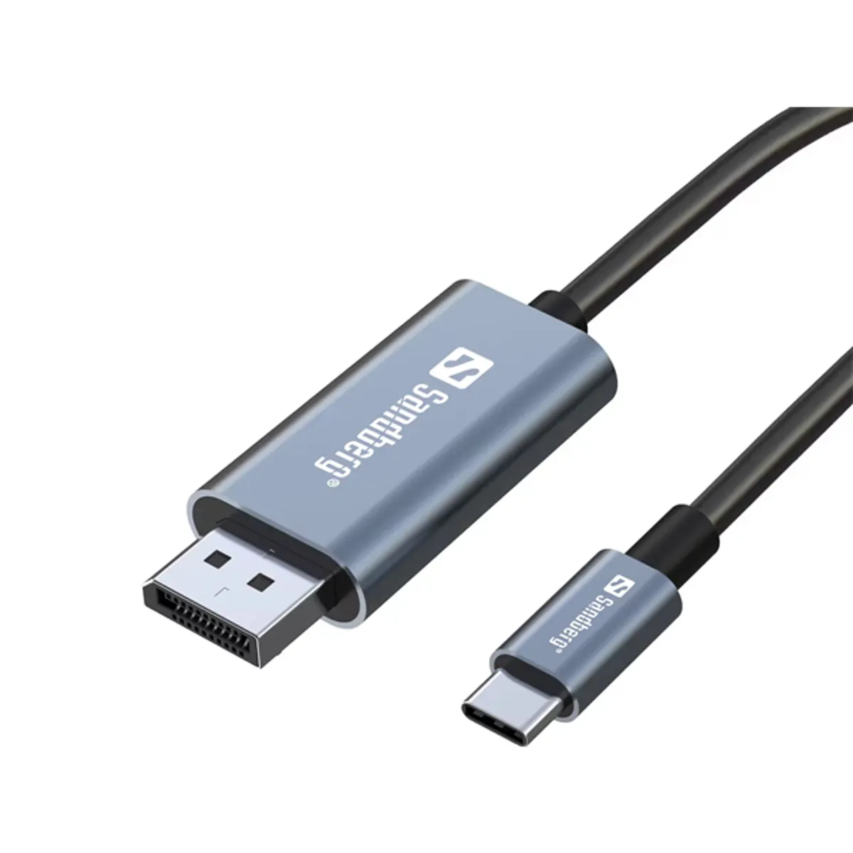 Sandberg 136-51 USB-C to DisplayPort kábel 2 m alumínium ház USB táplált #2