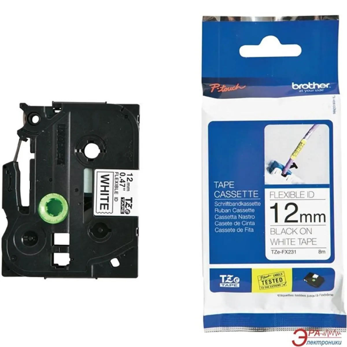 Brother TZEFX231 12 mm x 8 m fehér alapon fekete laminált flexibilis szalag #2