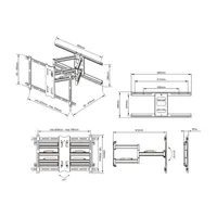 MULTIBRACKETS 7350073735471 M Universal Flexarm Pro 60 kg Heavy Duty Fekete 55-85" VESA 200x200-700x400 Távolság falhoz 50-610 mm #7