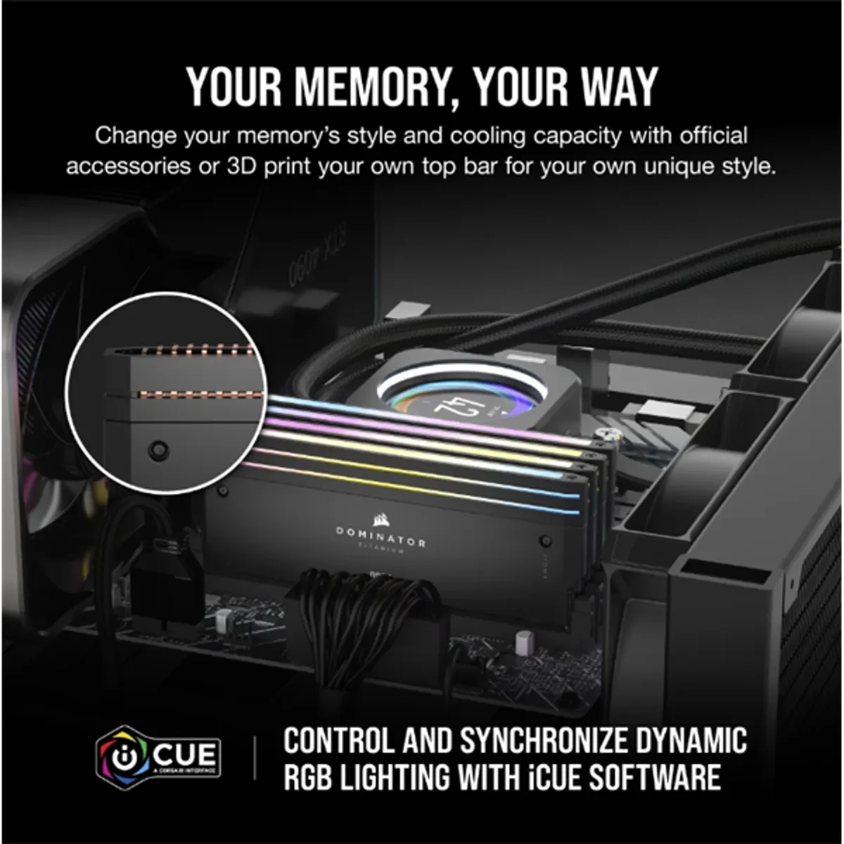 Corsair CMP32GX5M2B6400C32 Dominator Titanium RGB DDR5 32GB 2x16GB 6400MHz fekete #3