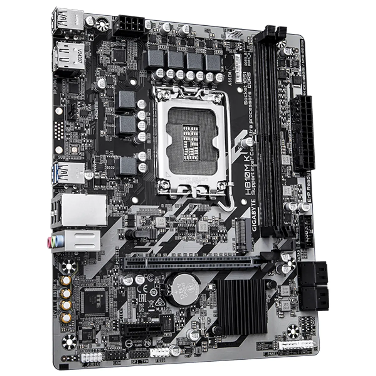 GIGABYTE H810M K alaplap LGA1851 Socket V1 DDR5 128 GB M.2 PCIe4 PCIe 4.0 x16 RAID 0 1 5 10 Micro ATX #1