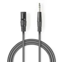 Nedis COTH15100GY30 XLR 3-tűs szimmetrikus audió kábel 3m 6,35 mm dugó nikkelezett #2