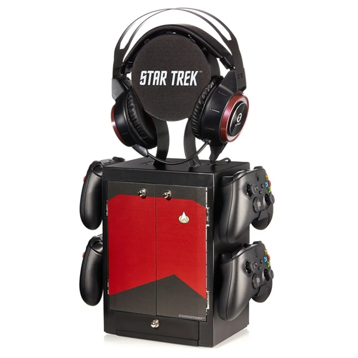 Numskull NS3350 Star Trek játéktartó szekrény piros 10 játék és film tárolás 4 vezérlő rögzítés #1
