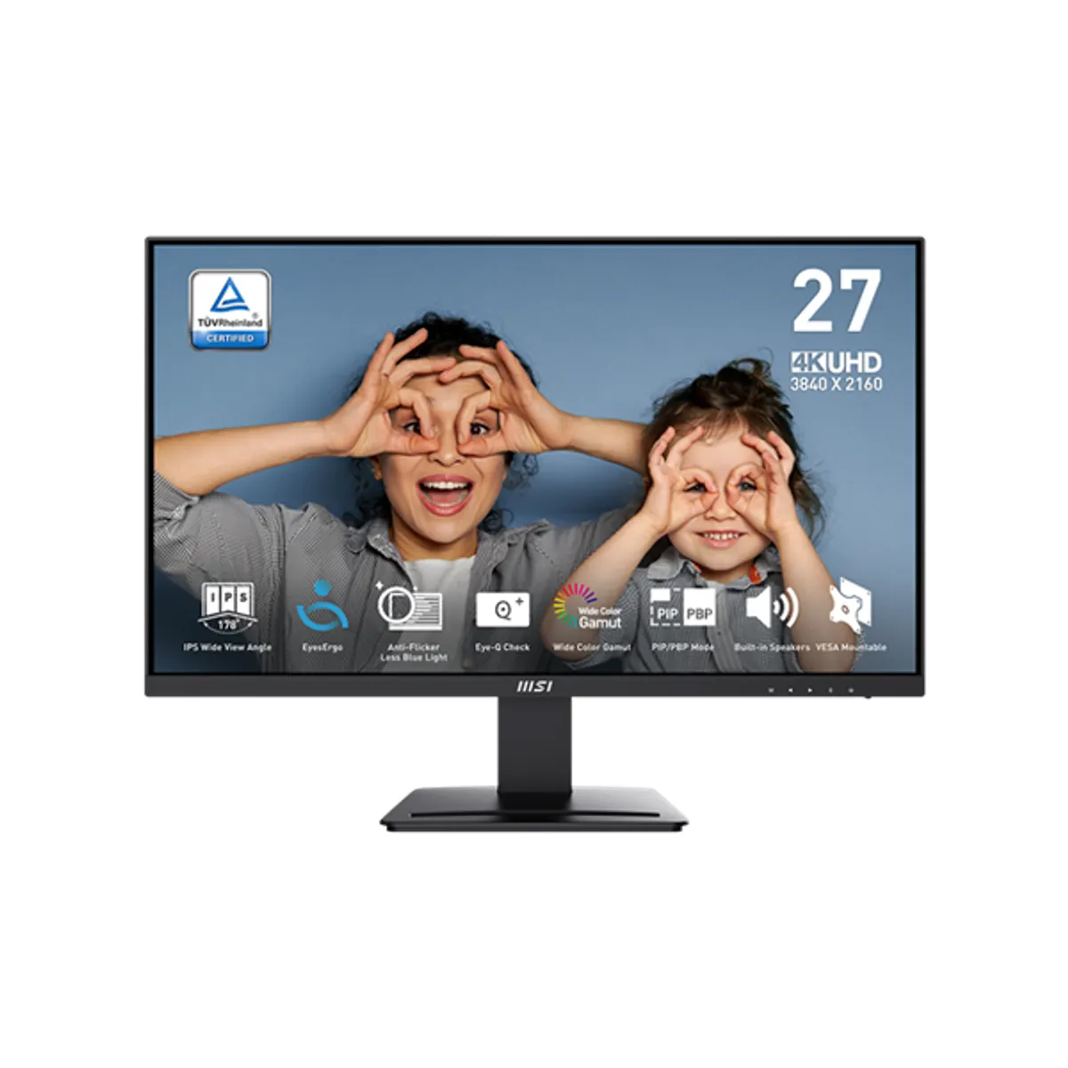 MSI DT 9S6-3PB4CH-246 monitor 27" UHD 3840x2160 IPS 60 Hz 1ms HDMI DP 16:9 fekete 1000:1 VESA 100x100 #1