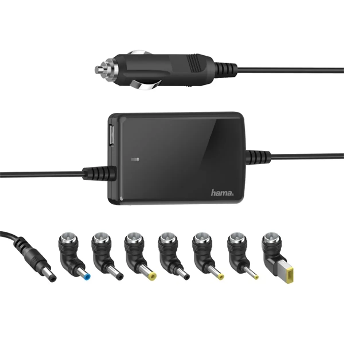 Hama 00200008 slim light univerzális notebook autós töltő 15-19V 70W 7 csatlakozó usb #1