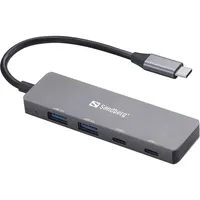 Sandberg 136-50 USB-C elosztó 2x USB-A és 2x USB-C portok USB 3.0 SuperSpeed 5 Gbps alumínium ház ASW3410 #1