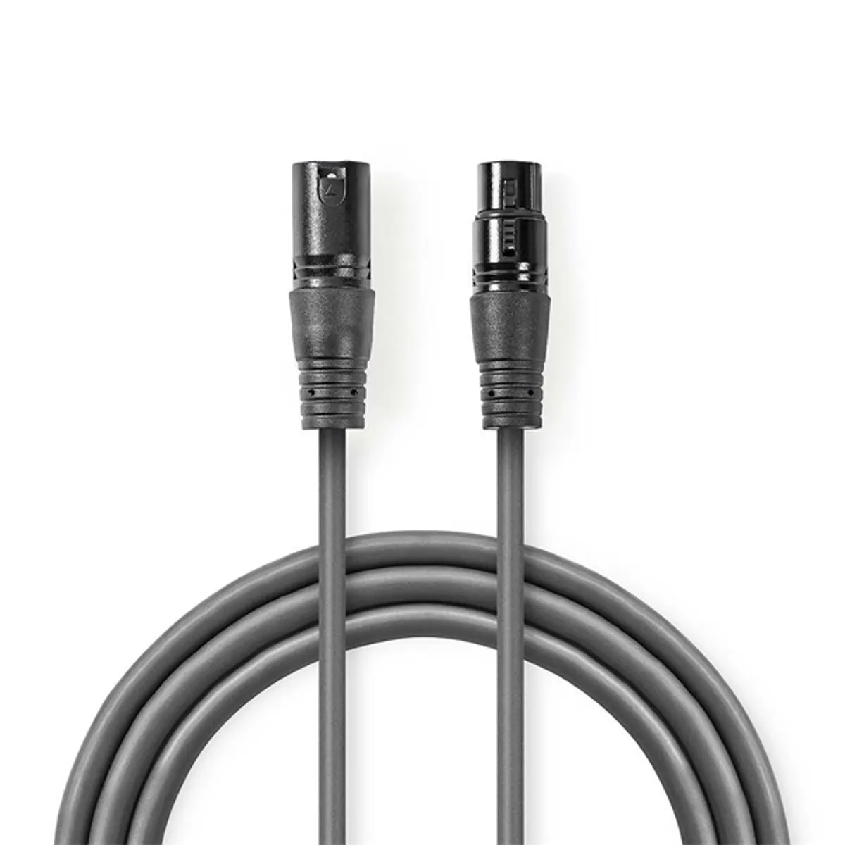 NEDIS COTH15012GY30 dmx adapter kábel xlr 3 tűs dugó xlr 3 tűs anya 110 ohm nikkelezett 3 m pvc sötétszürke #1