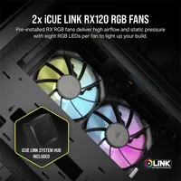 CORSAIR CC-9011267-WW 2500X iCUE link micro-atx duálkamrás edzett üveg fekete táp nélküli #7