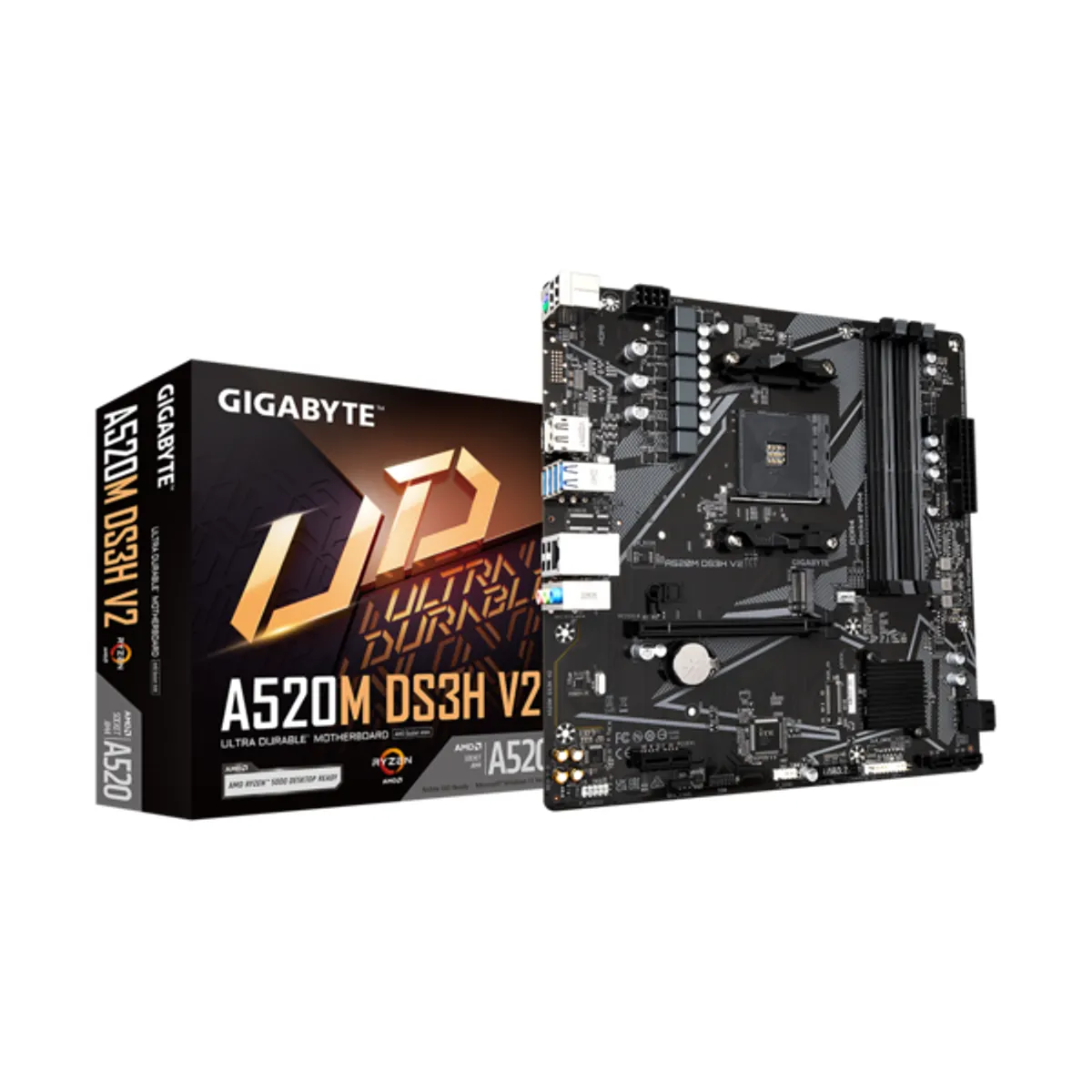 GIGABYTE A520M DS3H V2 alaplap AM4 foglalat 4x DDR4 128 GB M.2 RAID 0 1 10 DisplayPort HDMI Micro ATX #1