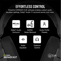 CORSAIR CA-9011280-EU HS55 Wireless Gaming Headset 7.1 térhatású 2,4 GHz Bluetooth Carbon #6