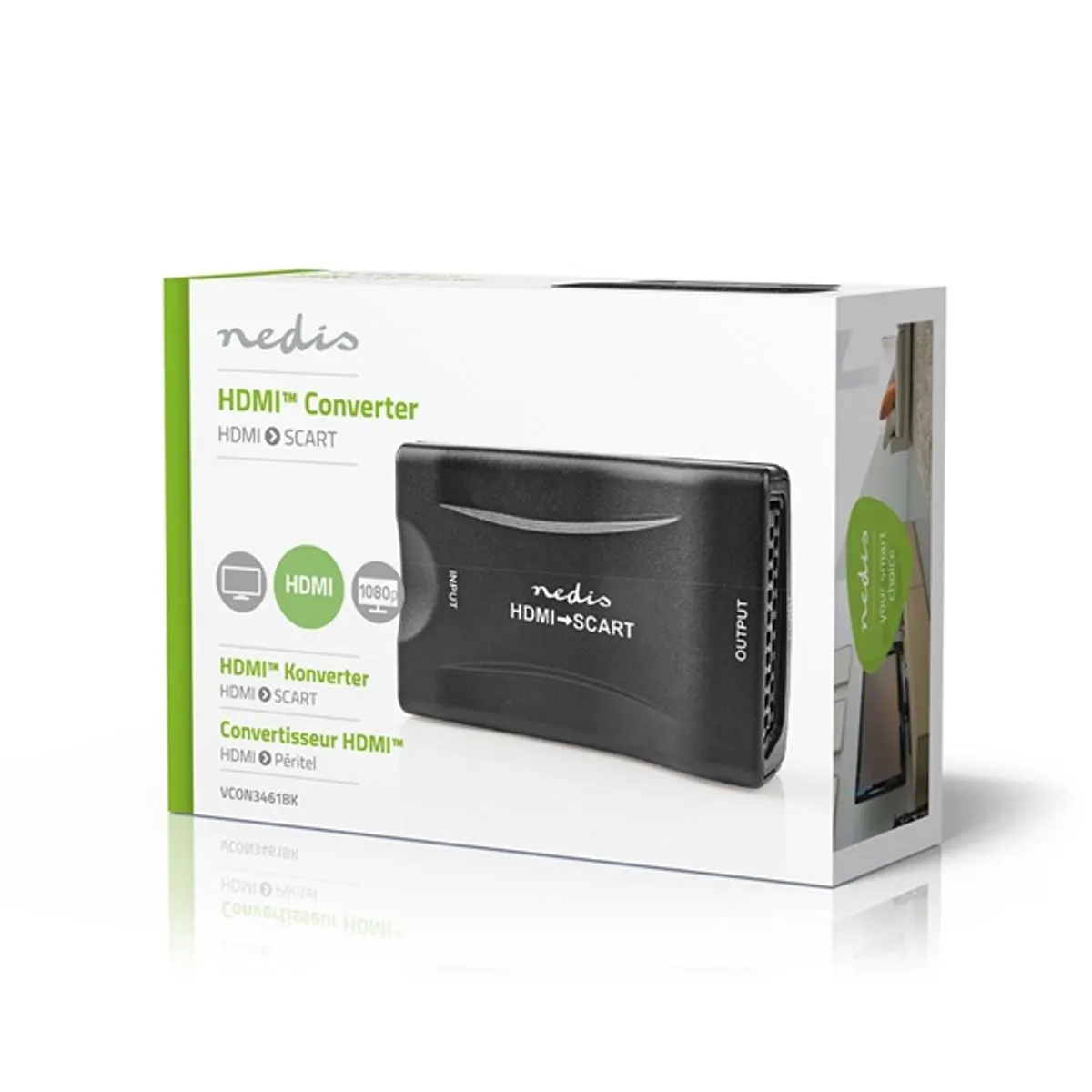 NEDIS VCON3461BK HDMI SCART konverter 1 irányú Full hd 1080p usb tápegység #1