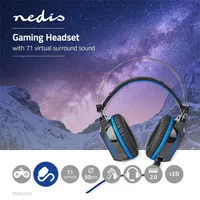 NEDIS GHST500BK Gaming fülhallgató térhatású USB 2,1 m hajlítható mikrofon fekete-kék #7