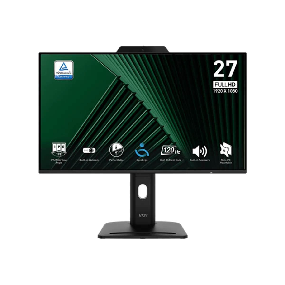 MSI DT 9S6-3PD99T-001 monitor 27" IPS 120Hz 1080p 1500:1 1 ms webkamera beépített hangszóró állítható magasság dönthető pivot HDMI DP D-Sub USB #1