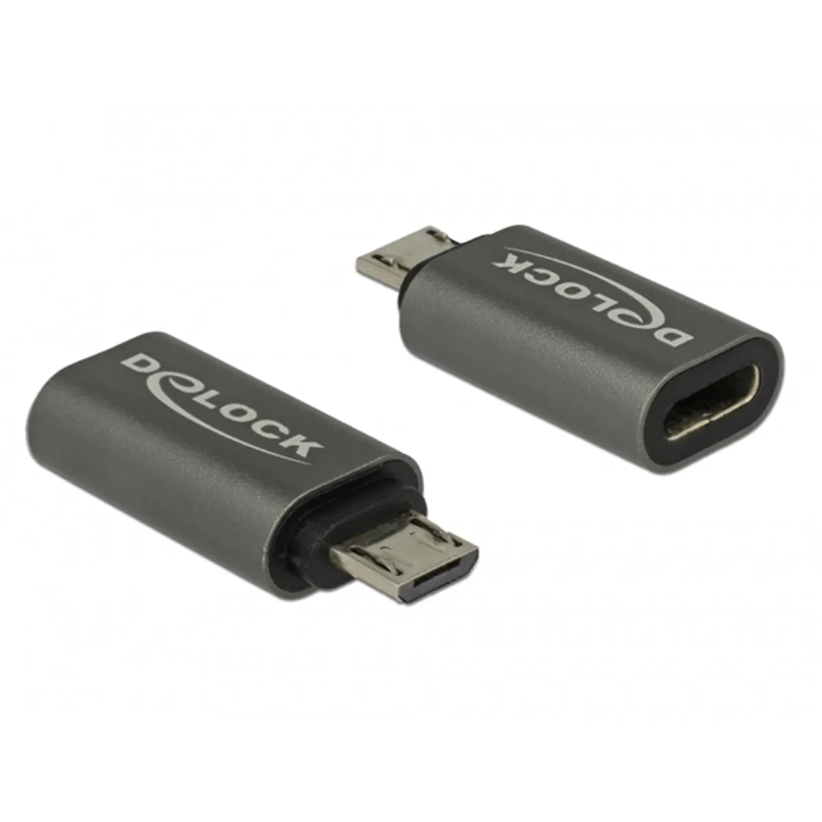 Delock 65927 USB 2.0 Micro-B dugó - USB-C hüvely adapter antracit #1
