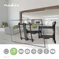 NEDIS TVWM6551BK tv-tartókonzol 37-80" 70 kg, VESA 200x100-600x400, forgatható 0-180°, dönthető 15°, 6 forgáspont #5